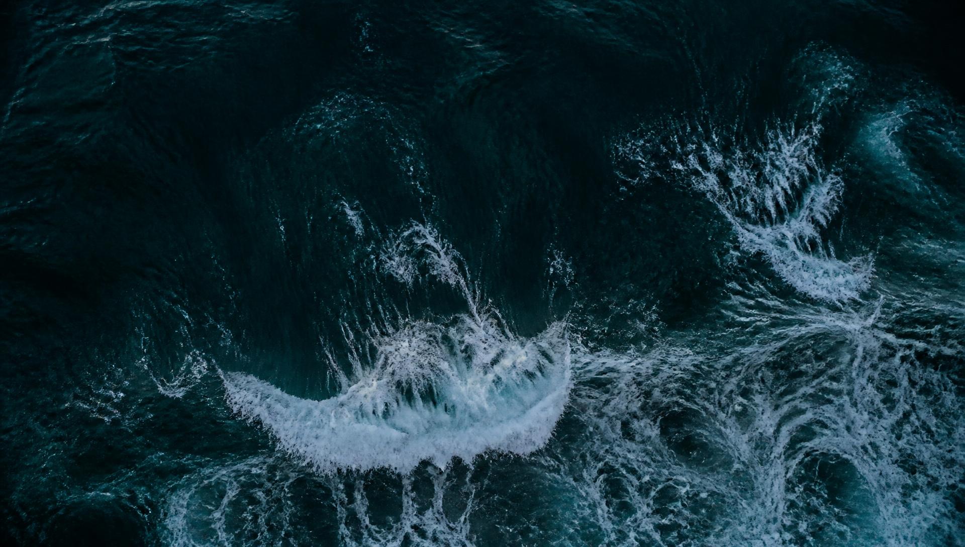Aerial view of deep ocean water